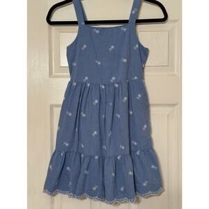 Cat and Jack Girls Embroidered Tiered Ruffle Lace Pocket Sundress size 10/12